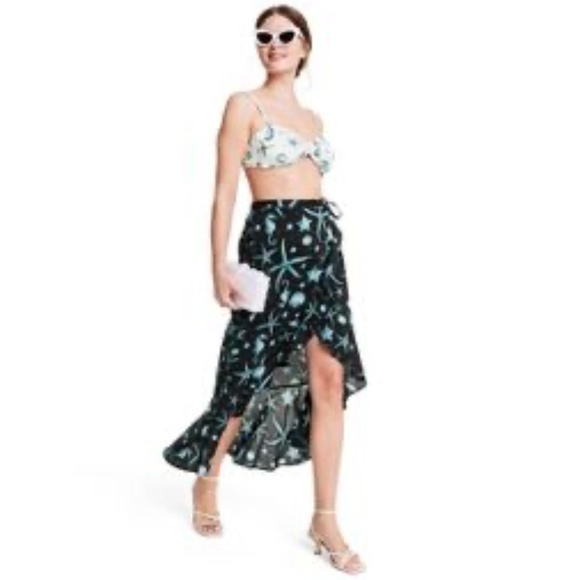 Deep Sea Print Wrap Skirt - Agua Bendita x Target - Picture 1 of 11